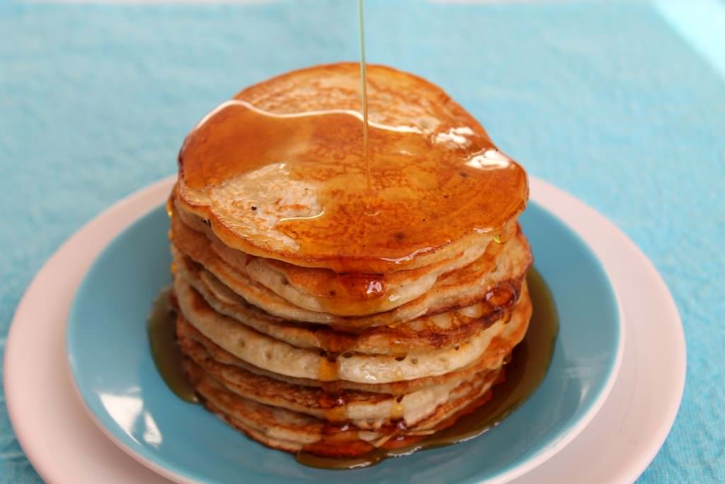 Pancakes vegan mit Ahornsirup