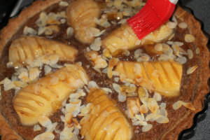 Birnentarte gebacken